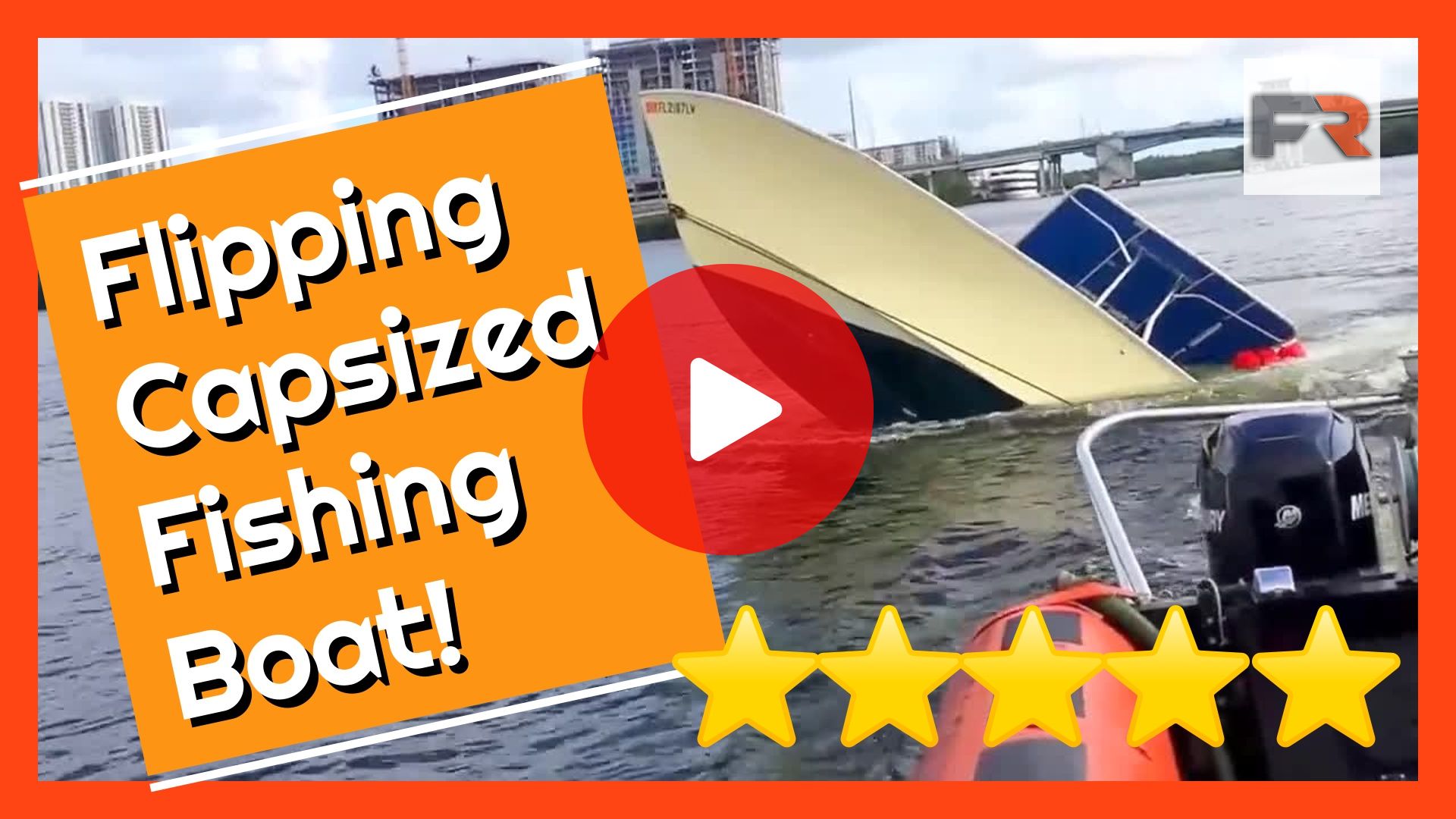 Flipping Capsized Fishing Boat in Miami Florida
